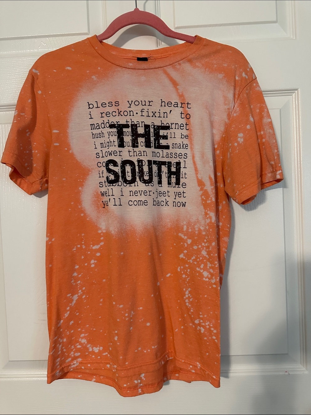 THE SOUTH Orange Bleached Graphic Tee
